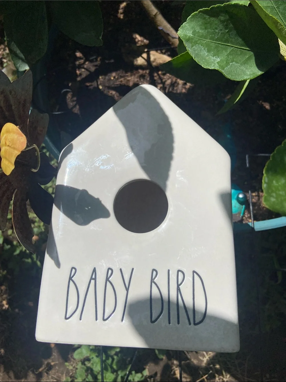 Rae Dunn White Ceramic Birdhouse 'Baby Bird'